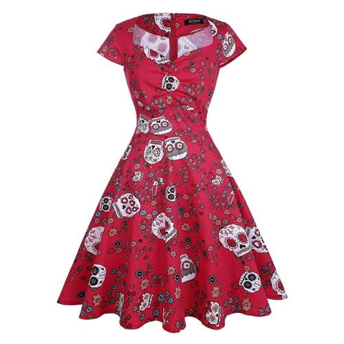 Vintage Plus Size Red Skull -Mekko