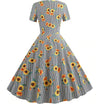 Vintage Harmaa Raidallinen Mekko