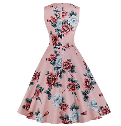 Vintage Hepburn Vaaleanpunainen Mekko