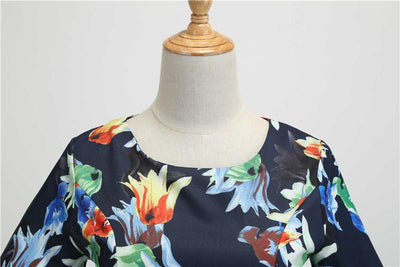 Vintage Winter Navy Flowers -Mekko