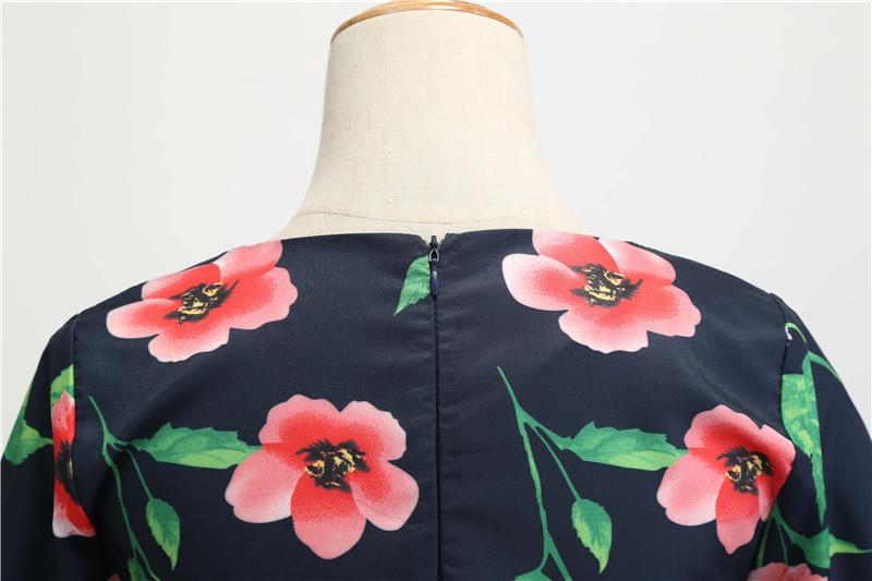 Vintage Musta Winter Poppies -Mekko