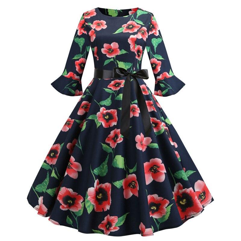 Vintage Musta Winter Poppies -Mekko