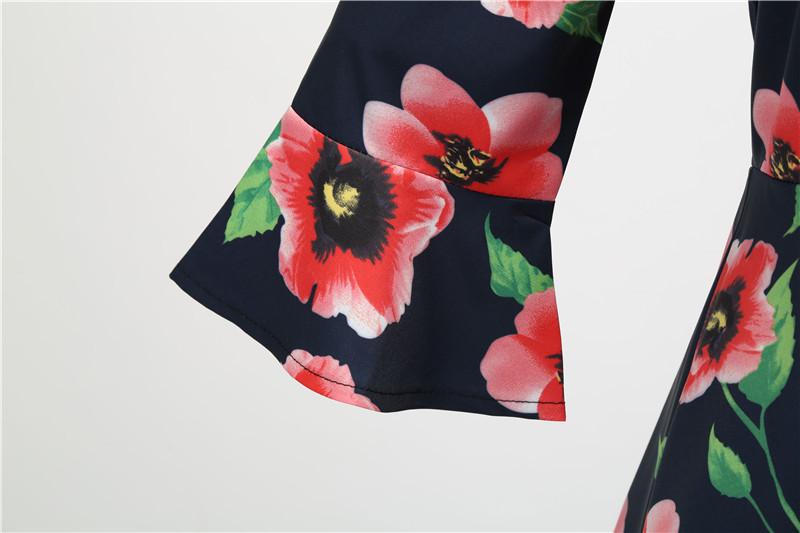 Vintage Musta Winter Poppies -Mekko