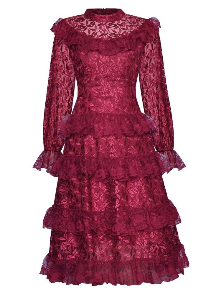 Vintage Burgundinen Häämekko