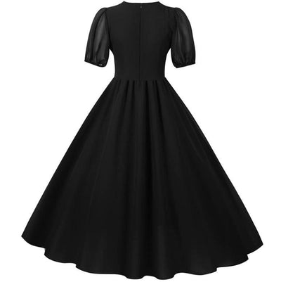 Vintage Pitkä 50-Luvun Musta Mekko