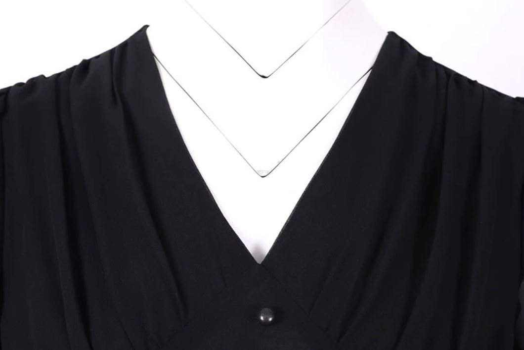 Vintage Pitkä 50-Luvun Musta Mekko