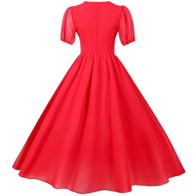 Vintage Pitkä 50-Luvun Punainen Mekko