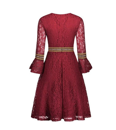 Vintage Pitkä Boho Punainen Mekko