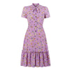 Laventelin Lyhythihainen Vintage-Mekko