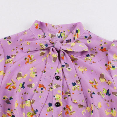 Laventelin Lyhythihainen Vintage-Mekko