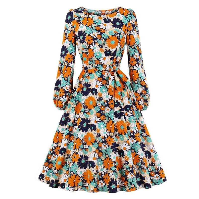 Vintage Pitkähihainen Liberty Flower -Mekko