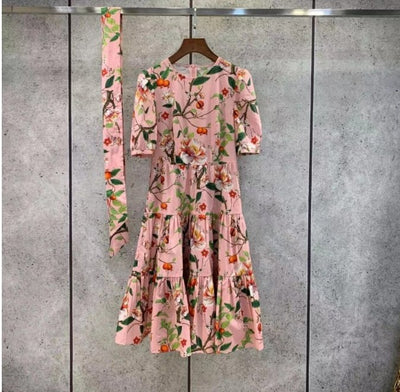 Vintage Vaaleanpunainen Syksyinen Häämekko