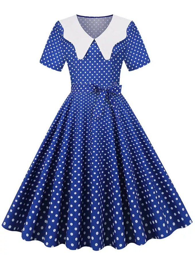 Vintage Laivastonsininen Häämekko