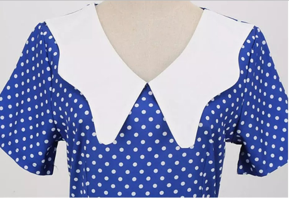 Vintage Laivastonsininen Häämekko