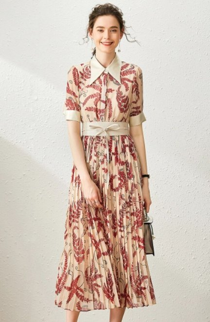 Vaaleanpunainen Moderni Vintage Mekko