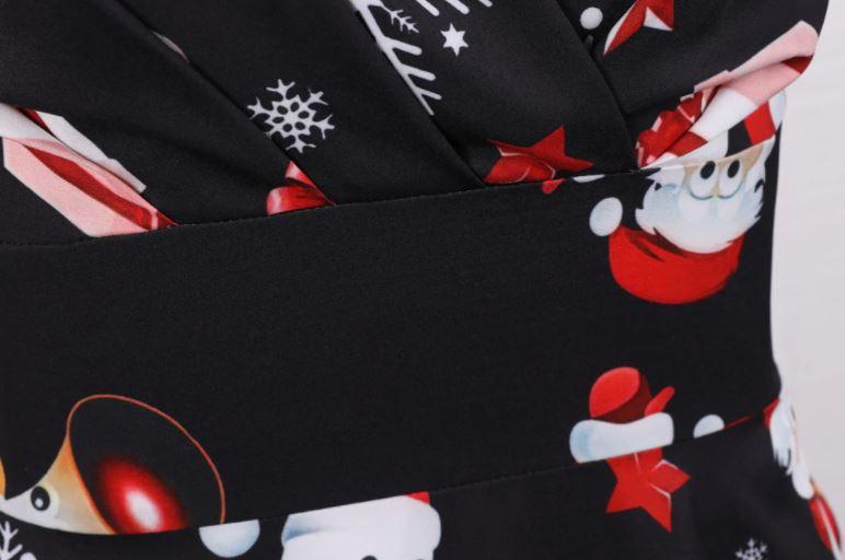 Plus-Koon Vintage-Joulumekko Musta