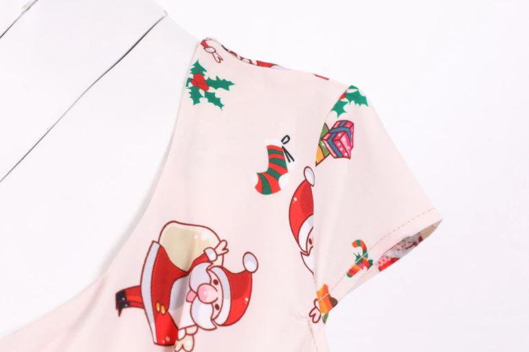 Plus-Koon Vintage-Joulumekko, Vaaleanpunainen