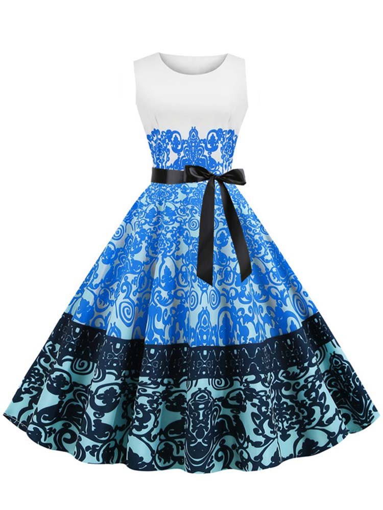 Vintage Sininen Mekko