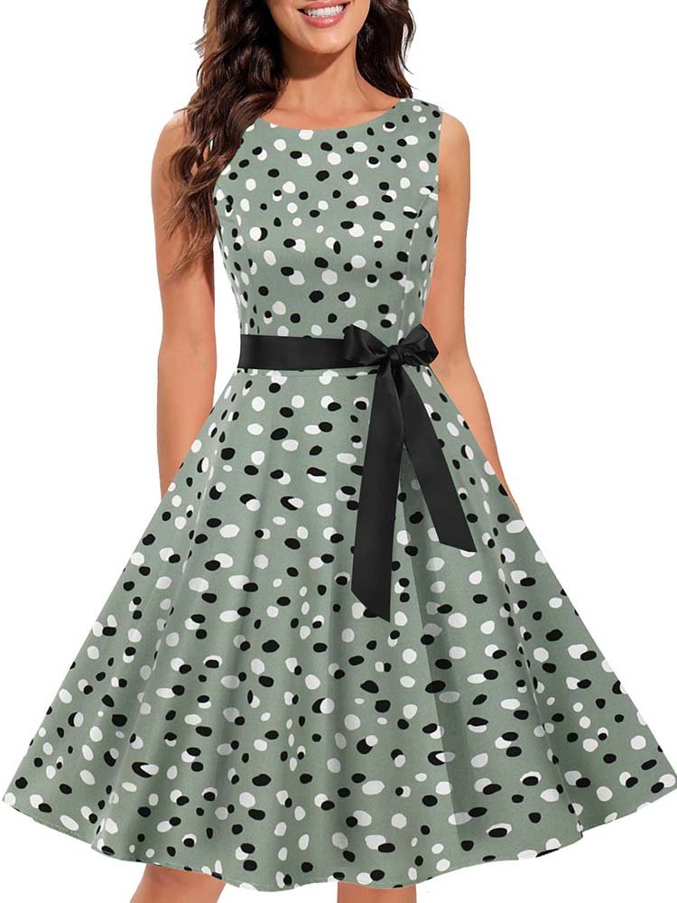 Vintage Vihreä Mekko