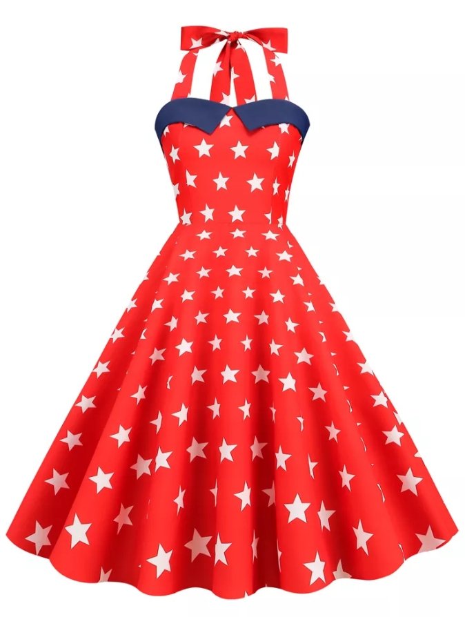 Vintage Pin Up Heart Usa -Mekko