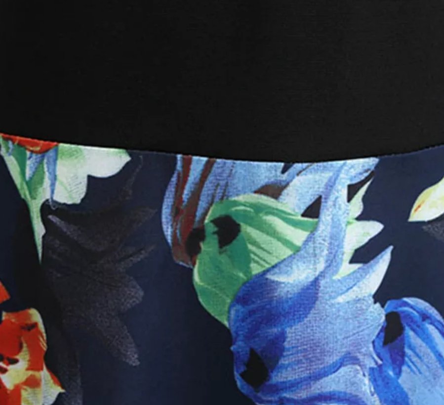 Vintage Pin Up Blue Flower -Mekko