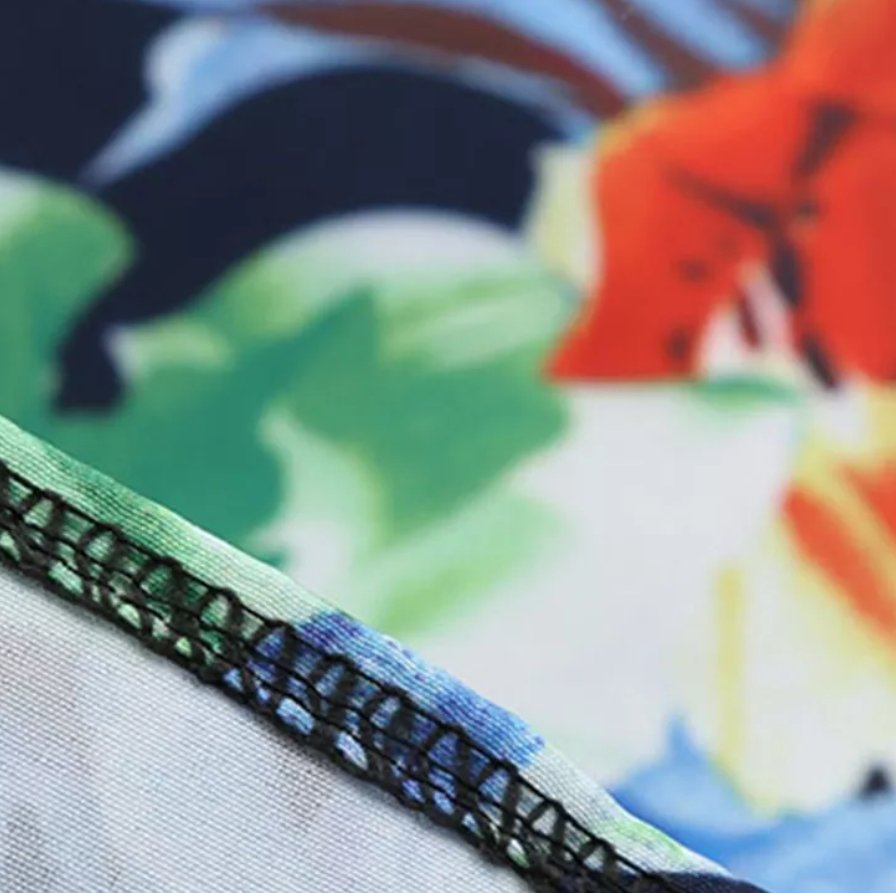 Vintage Pin Up Blue Flower -Mekko