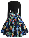Vintage Pin Up Blue Flower -Mekko