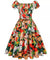 Valkoinen Plus-Kokoinen Vintage Pin Up -Mekko