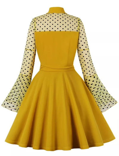 Vintage Pin Up -Mekko Plus-Koon Keltainen