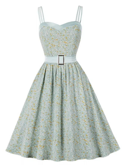 Vintage Pin Up Kukkakuvioinen Mekko