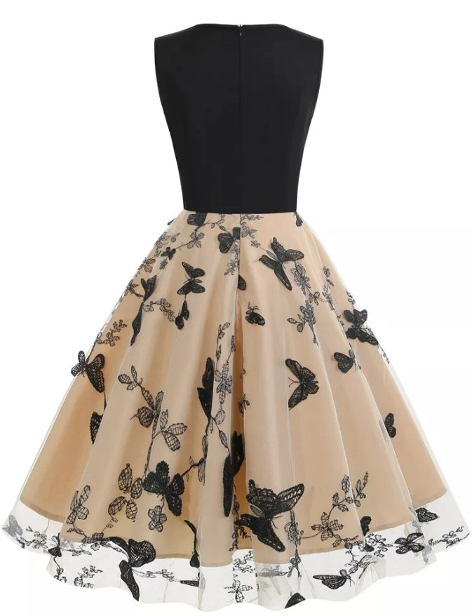 Vintage Pin Up -Perhosmekko
