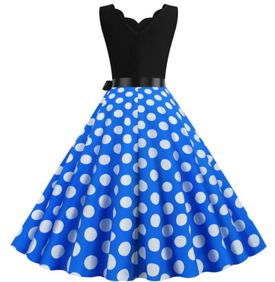 Vintage Pin Up -Mekko, Valkoinen Pilkku