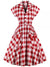 Vintage Pin Up -Punainen Ruudullinen Mekko