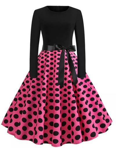 Vintage Pin Up -Mekko, Vaaleanpunaisia Pisteitä