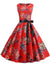 Vintage Pin Up -Mekko Punaisia Kukkia