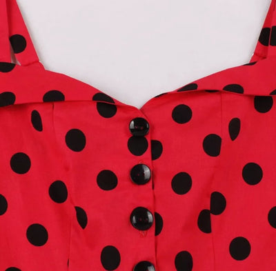 Vintage Pin Up -Mekko, Punainen Pilkku