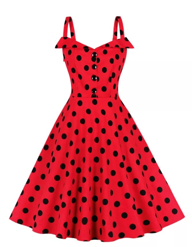 Vintage Pin Up -Mekko, Punainen Pilkku