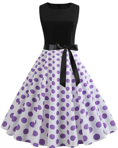 Vintage Pin Up -Mekko, Violetti Pilkku