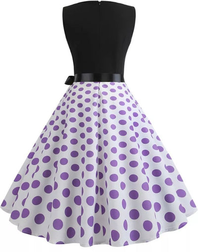 Vintage Pin Up -Mekko, Violetti Pilkku