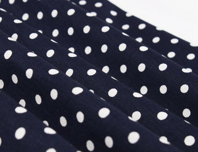 Vintage Laivastonsininen Pilkkumekko