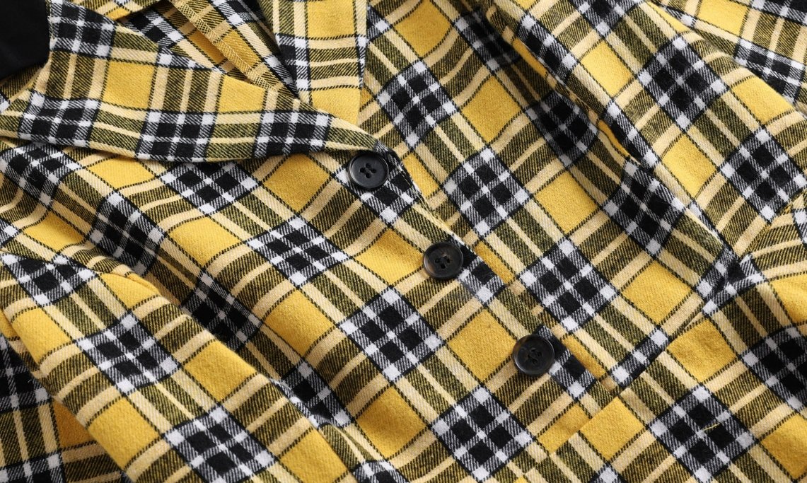 Vintage Keltainen Ja Musta Raidallinen Mekko