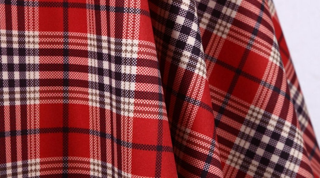 Vintage Punainen Ja Musta Raidallinen Mekko