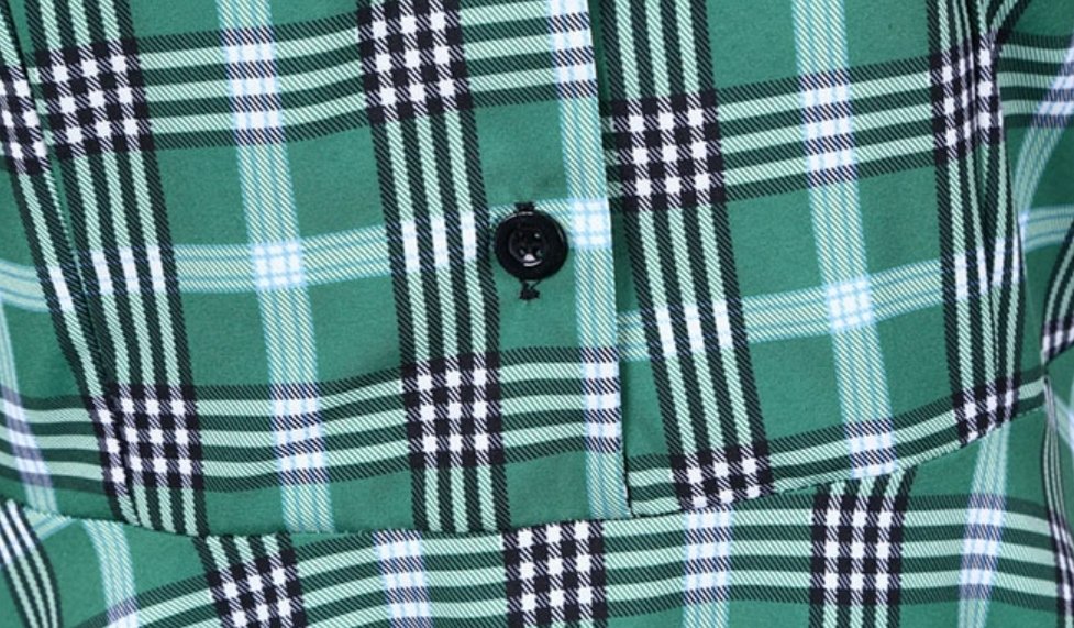 Vintage Vihreä Ja Musta Raidallinen Mekko