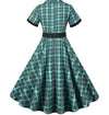 Vintage Vihreä Ja Musta Raidallinen Mekko