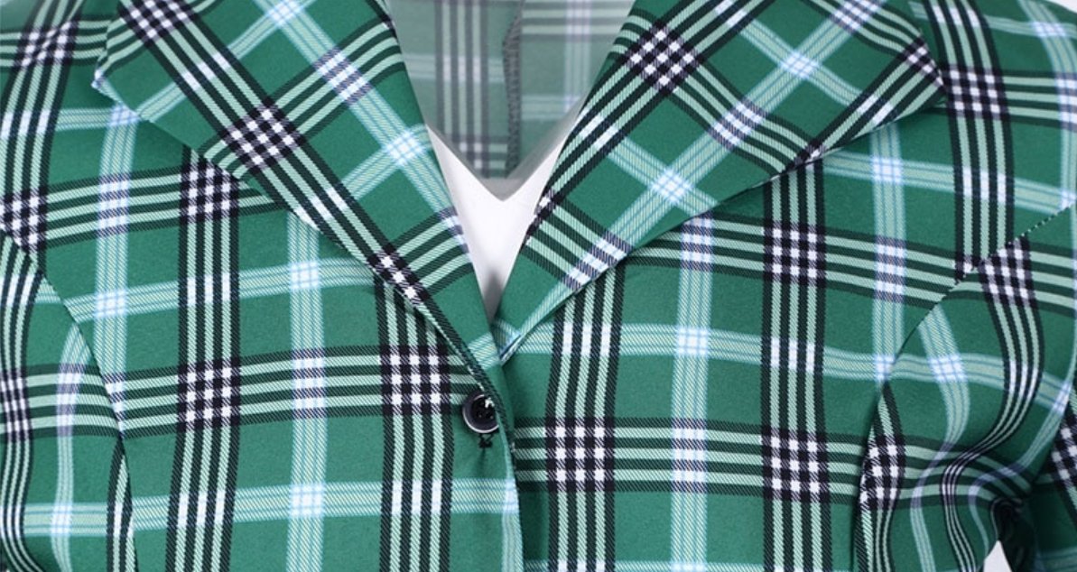 Vintage Vihreä Ja Musta Raidallinen Mekko