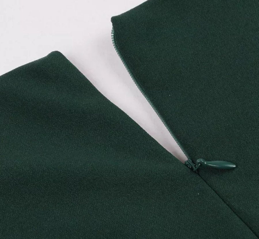 Vintage Vihreä Vastaanottomekko