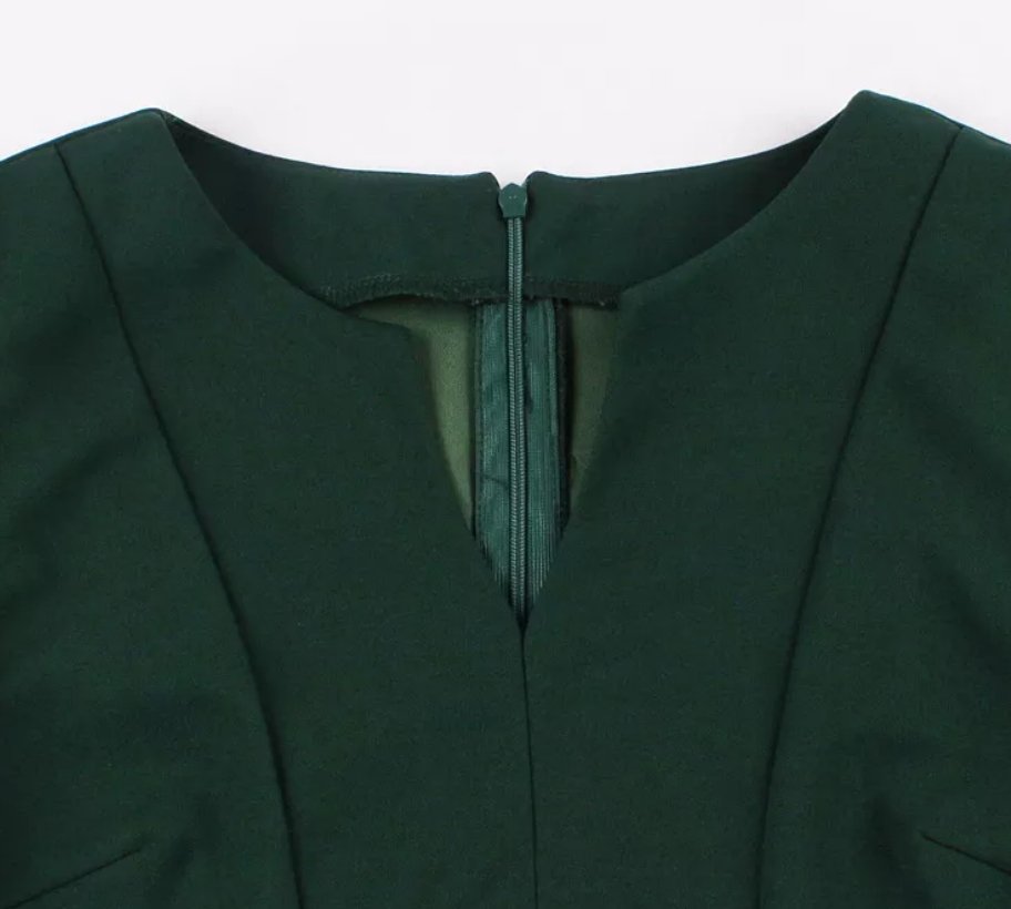 Vintage Vihreä Vastaanottomekko