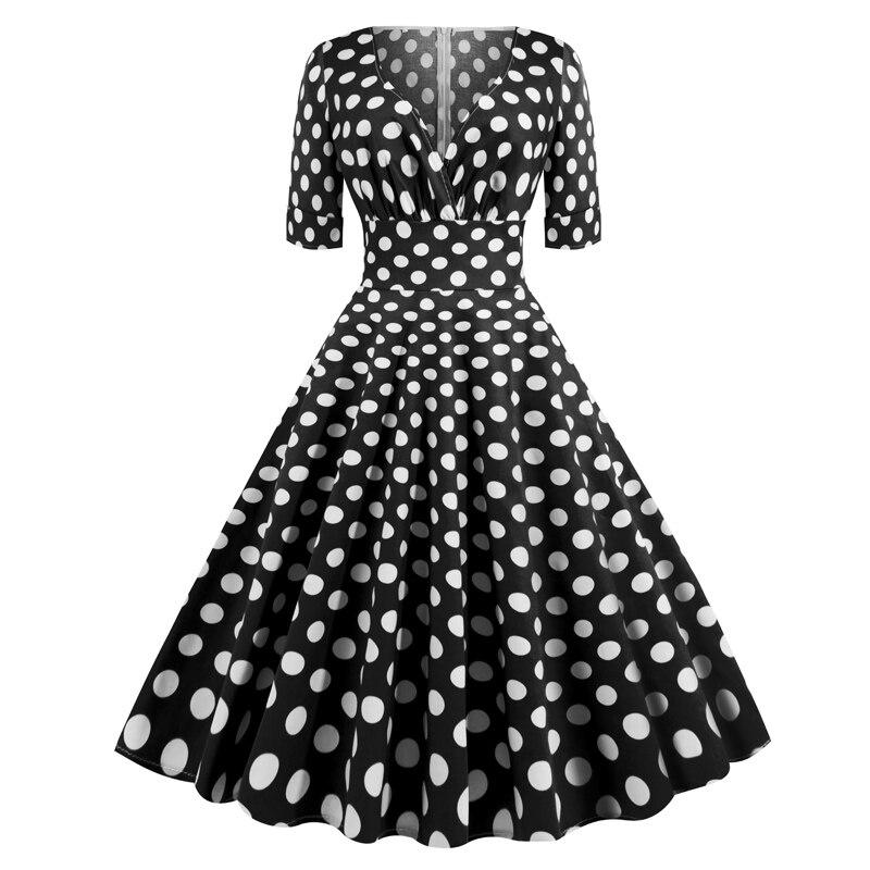 Vintage Rockabilly-Mekko 50-Luvun Musta Pilkullinen