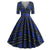 Vintage Rockabilly-Mekko 50-Luvun Tartaninsininen