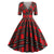 Vintage Rockabilly-Mekko 50-Luvun Tartaninpunainen